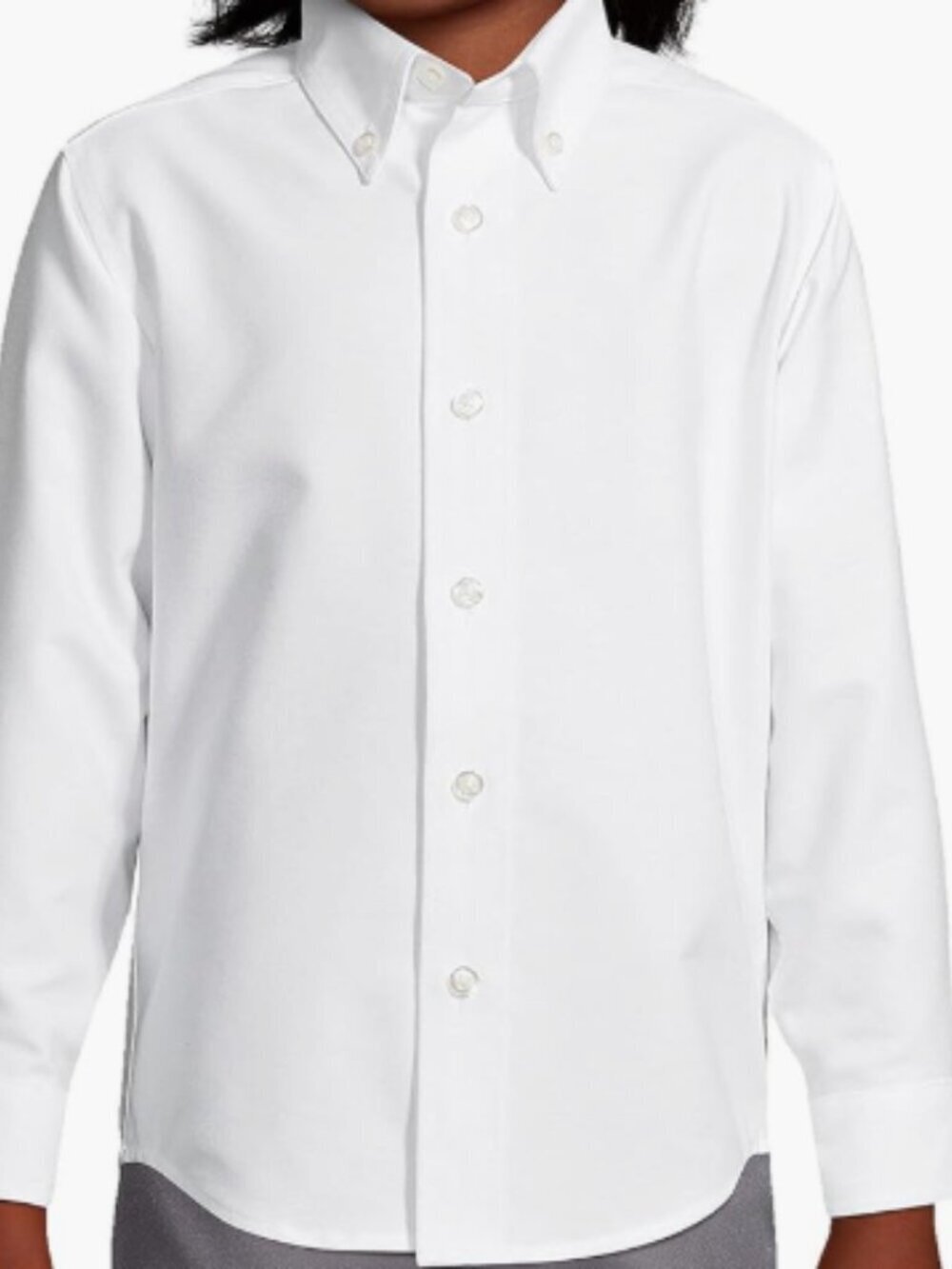 Lands' End Boys White Cotton Button Down Oxford Size 12